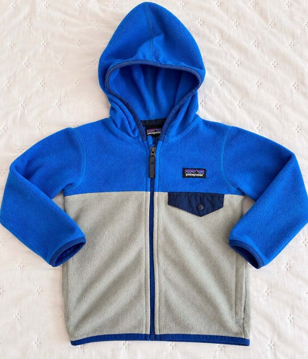 Patagonia Micro D Snap-T Hoody Size 3T Blue Gray Fleece Jacket